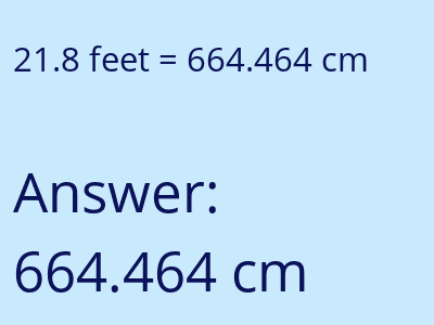 21.8 feet in cm image