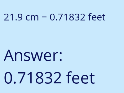 21.9 cm in feet image
