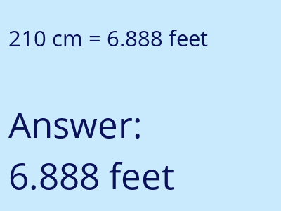 210 cm in feet image