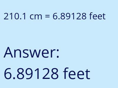 210.1 cm in feet image