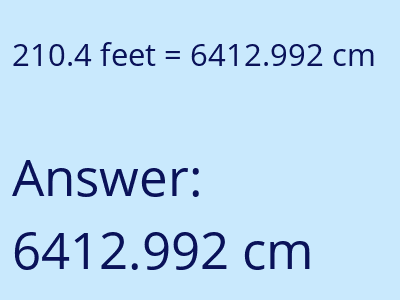 210.4 feet in cm image