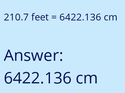 210.7 feet in cm image