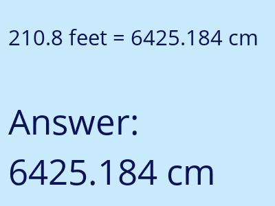 210.8 feet in cm image