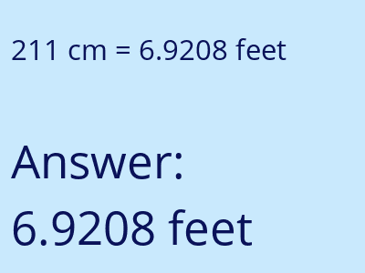 211 cm in feet image