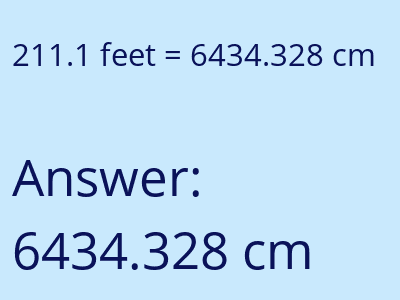 211.1 feet in cm image