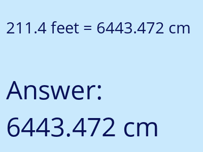 211.4 feet in cm image