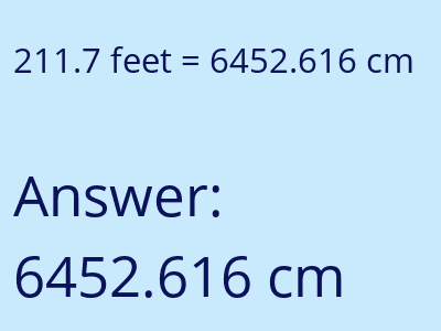211.7 feet in cm image