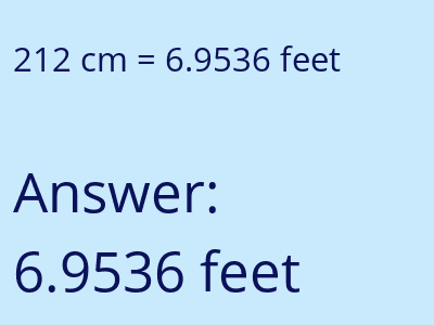 212 cm in feet image