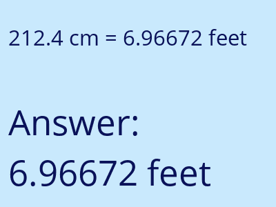 212.4 cm in feet image