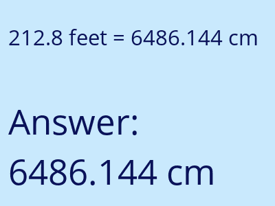 212.8 feet in cm image