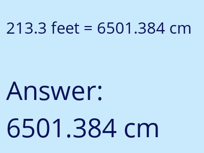 213.3 feet in cm image