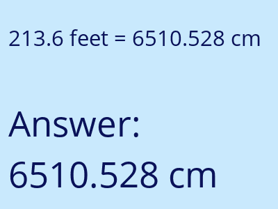 213.6 feet in cm image