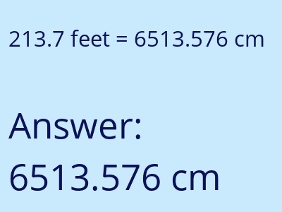 213.7 feet in cm image