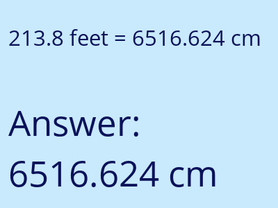 213.8 feet in cm image