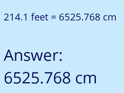 214.1 feet in cm image