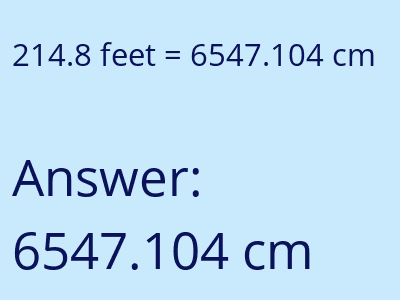 214.8 feet in cm image