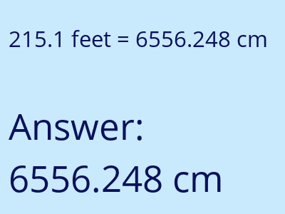 215.1 feet in cm image