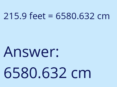 215.9 feet in cm image