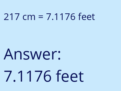 217 cm in feet image