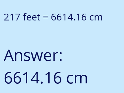 217 feet in cm image