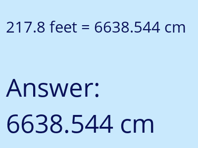 217.8 feet in cm image