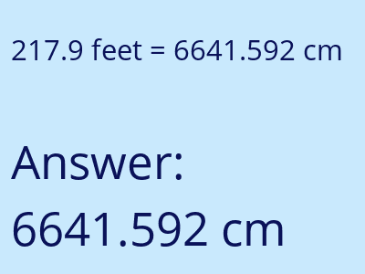 217.9 feet in cm image