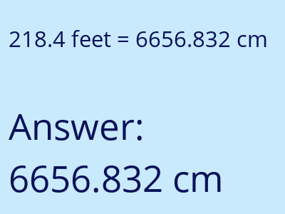 218.4 feet in cm image