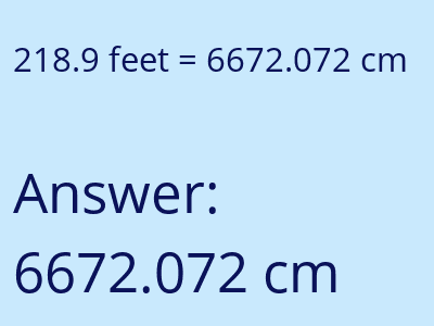 218.9 feet in cm image