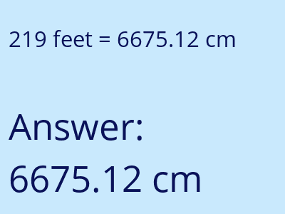 219 feet in cm image