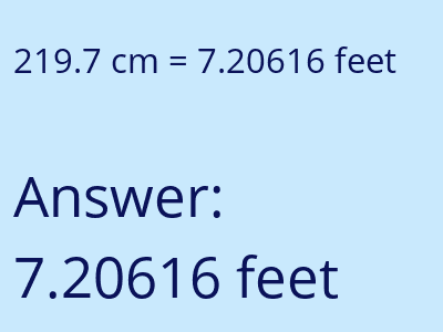219.7 cm in feet image