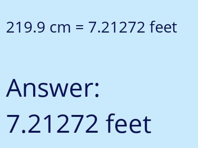 219.9 cm in feet image