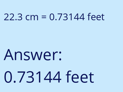 22.3 cm in feet image