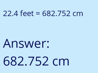 22.4 feet in cm image