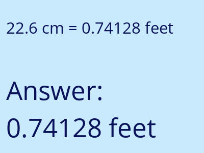22.6 cm in feet image