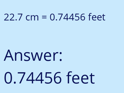 22.7 cm in feet image
