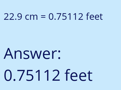 22.9 cm in feet image