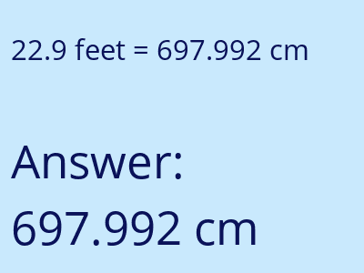 22.9 feet in cm image