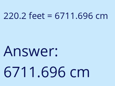 220.2 feet in cm image