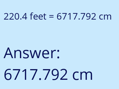 220.4 feet in cm image