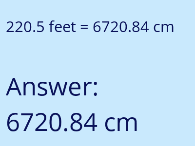 220.5 feet in cm image