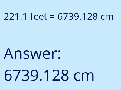 221.1 feet in cm image