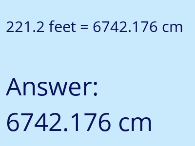 221.2 feet in cm image