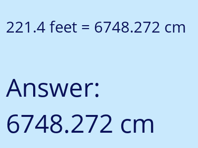 221.4 feet in cm image