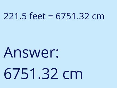 221.5 feet in cm image