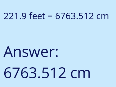 221.9 feet in cm image