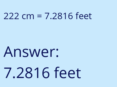 222 cm in feet image