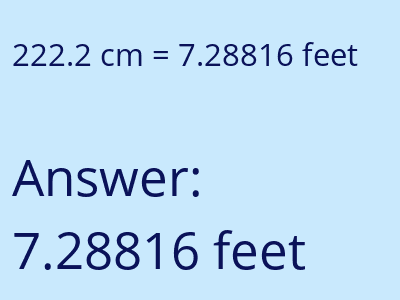222.2 cm in feet image