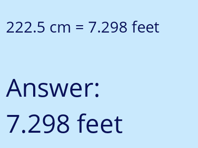 222.5 cm in feet image