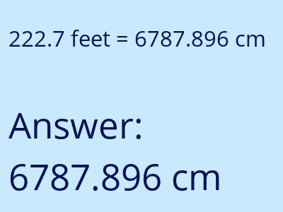 222.7 feet in cm image