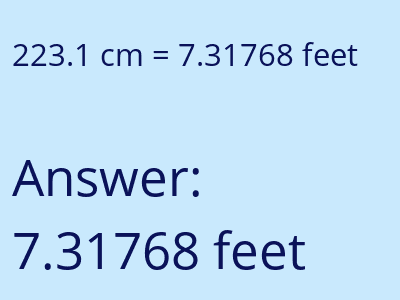 223.1 cm in feet image